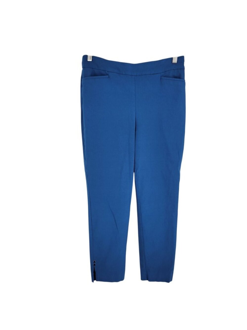 Chico's 1.5R US 10R Pull On Ankle Pants Slim Stretch Button Hem Travel Career